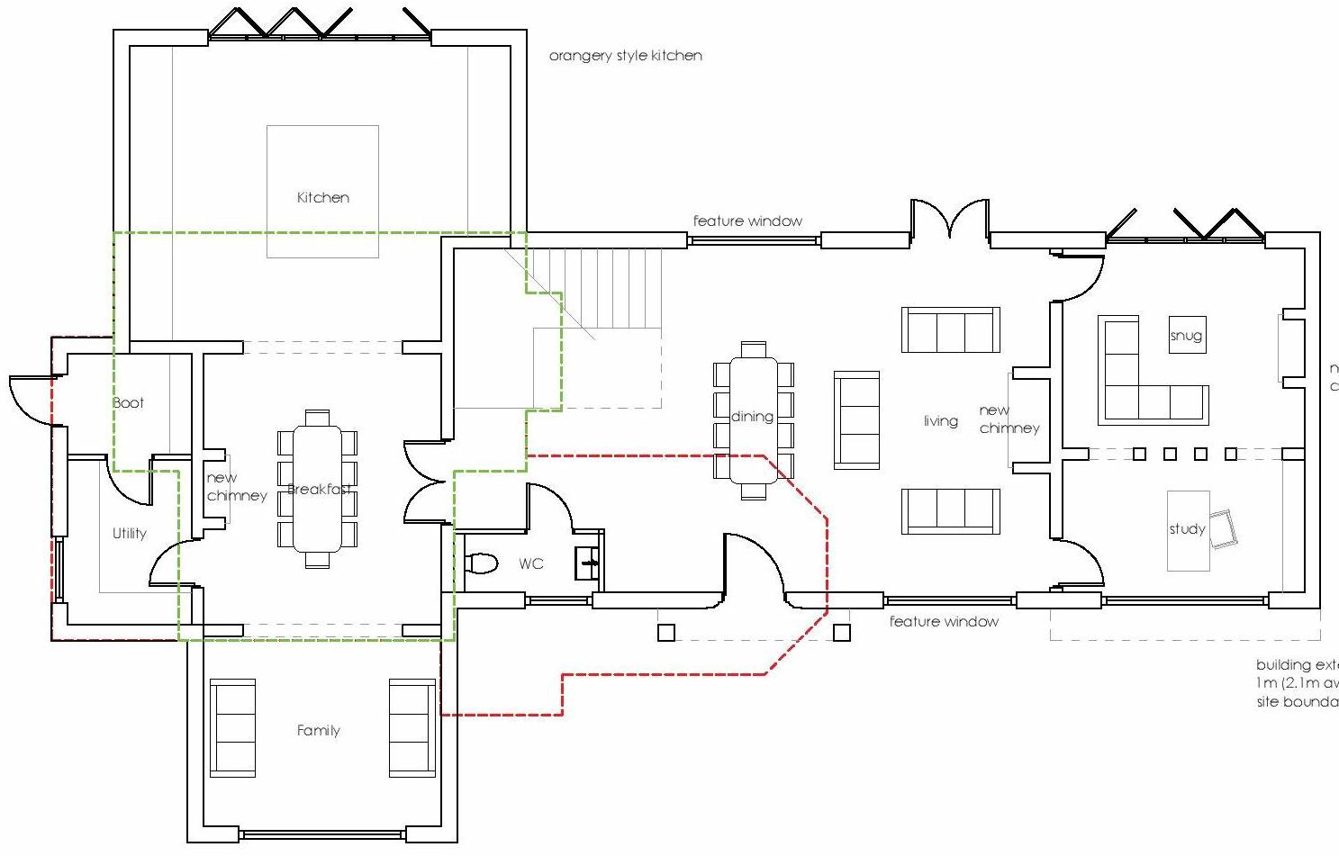 proposed front elevation of extended house in green belt home extension plans marlow