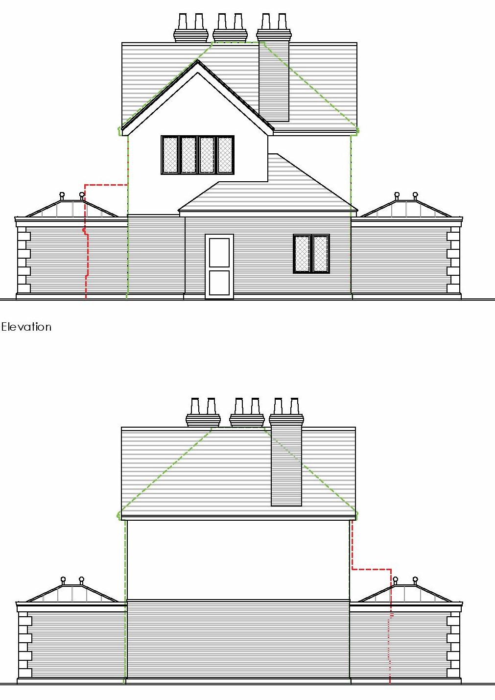 proposed side elevation of extended house within green belt christopherhunt high wycombe